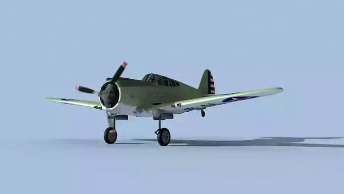 Curtiss P-36C Hawk V06 USAAF 3D model