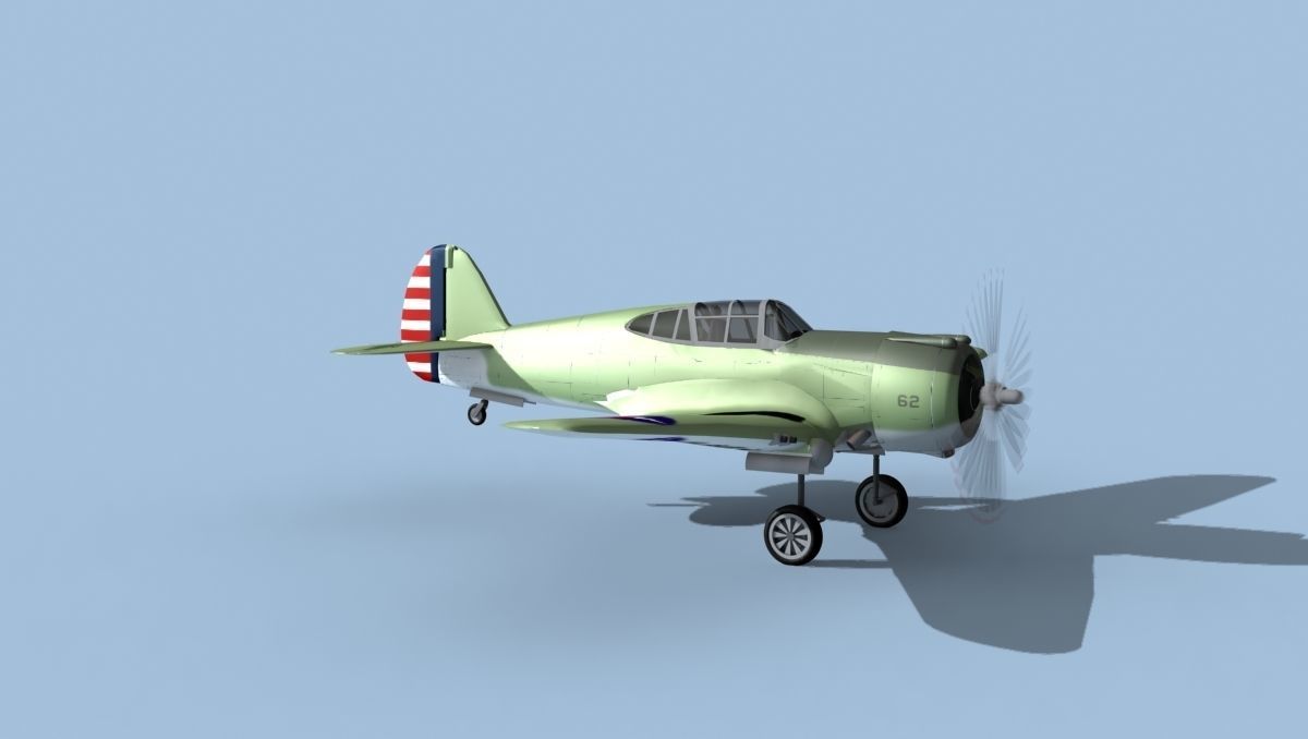 Curtiss P-36C Hawk V06 USAAF 3D model_3