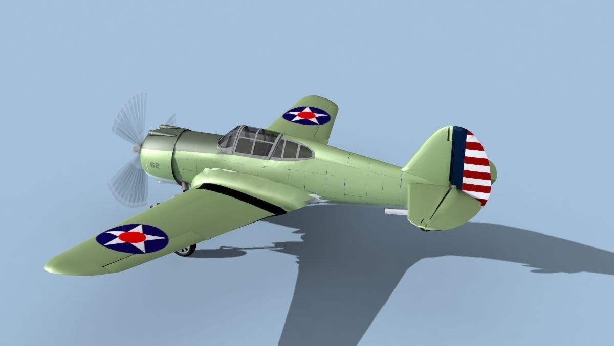 Curtiss P-36C Hawk V06 USAAF 3D model_8