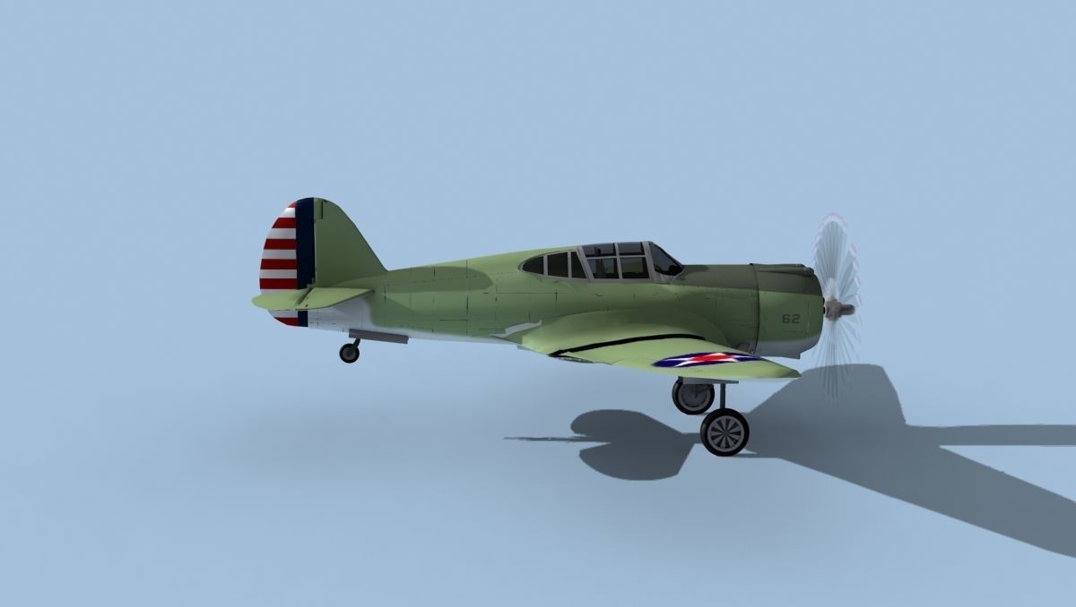 Curtiss P-36C Hawk V06 USAAF 3D model_4