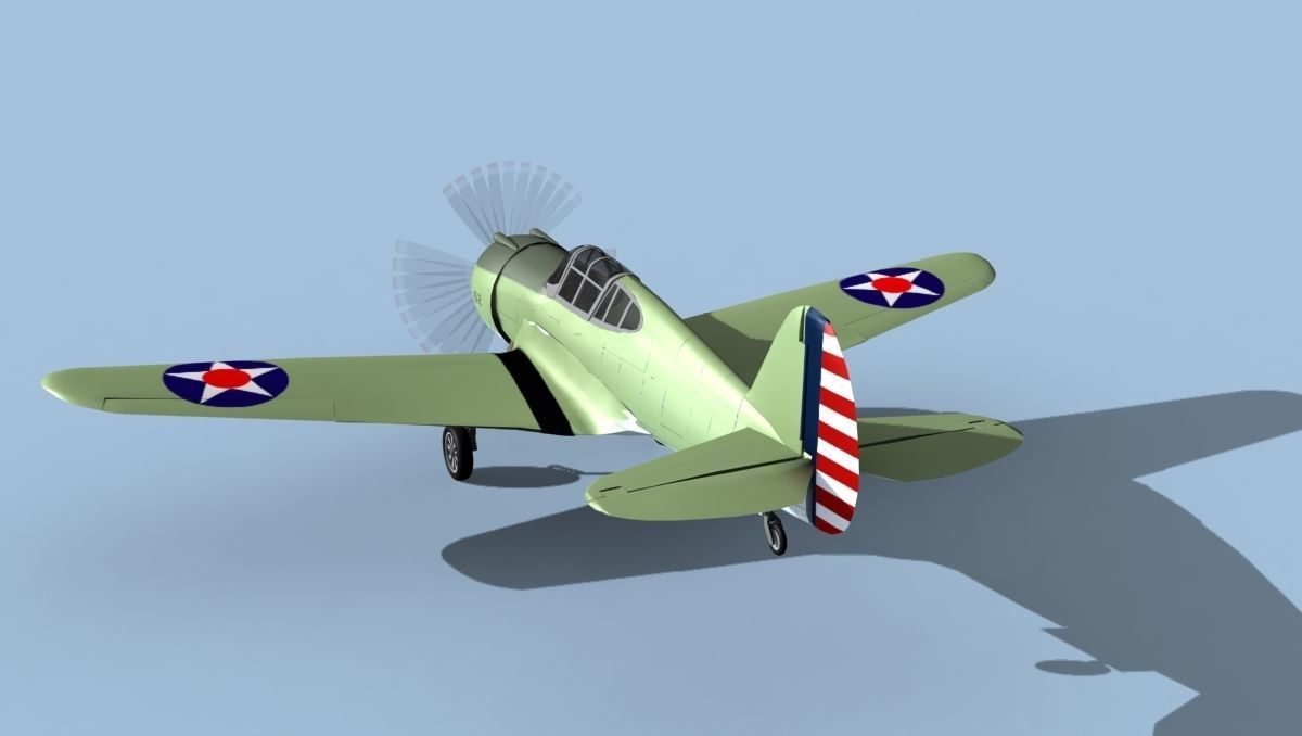 Curtiss P-36C Hawk V06 USAAF 3D model_7