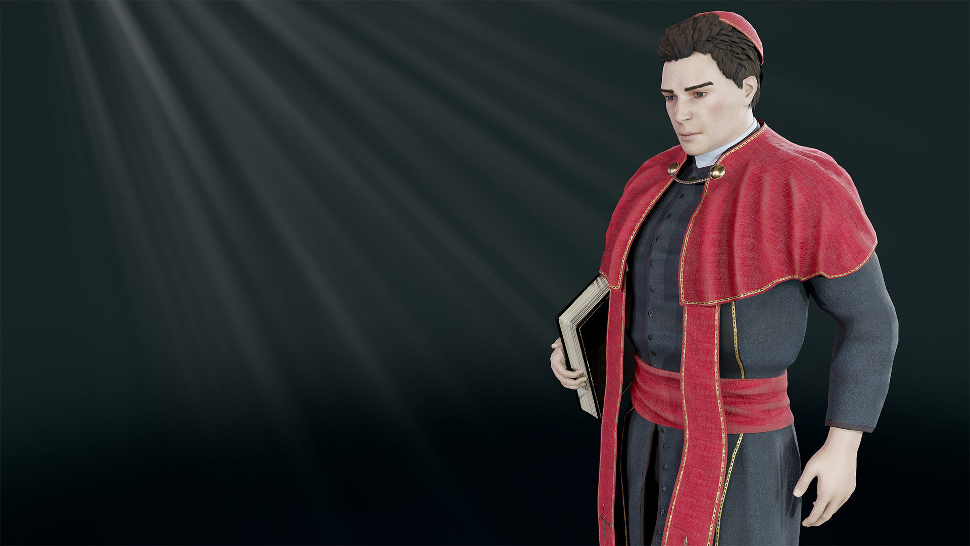 Priest Low-poly 3D model_13