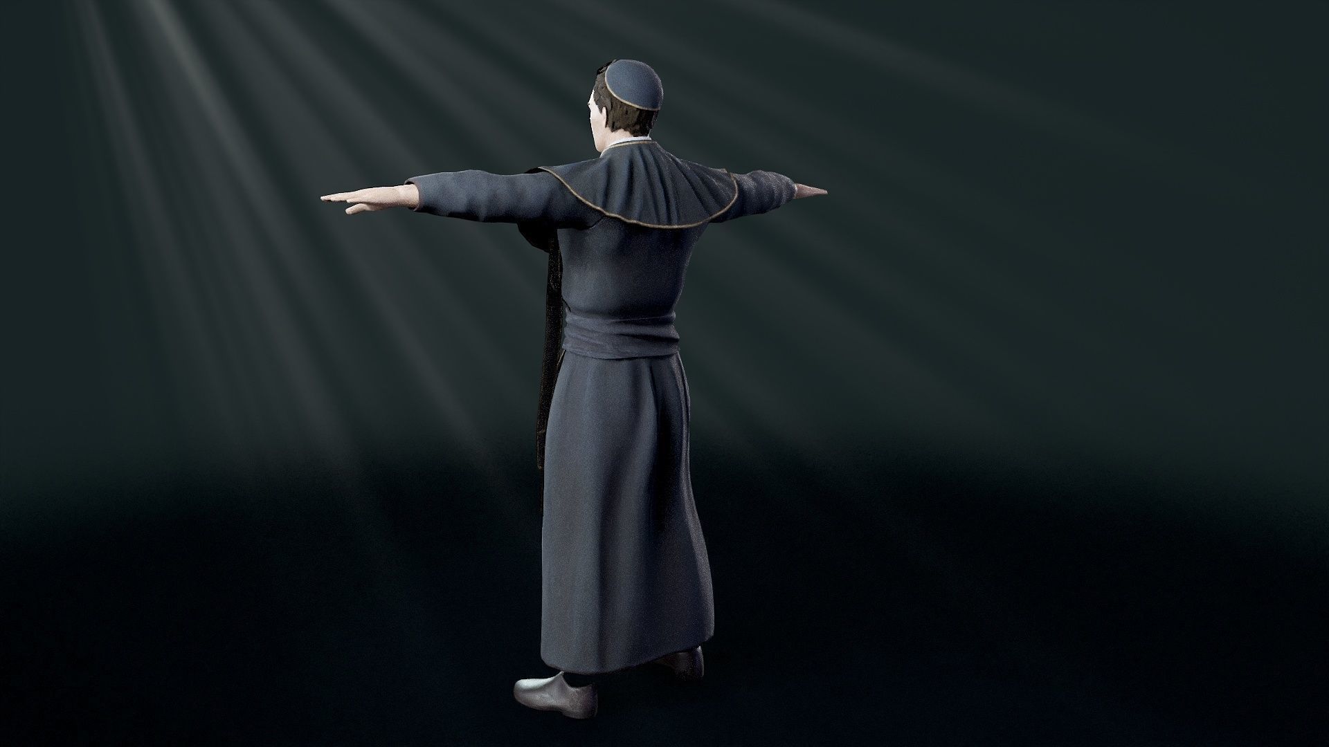 Priest Low-poly 3D model_39