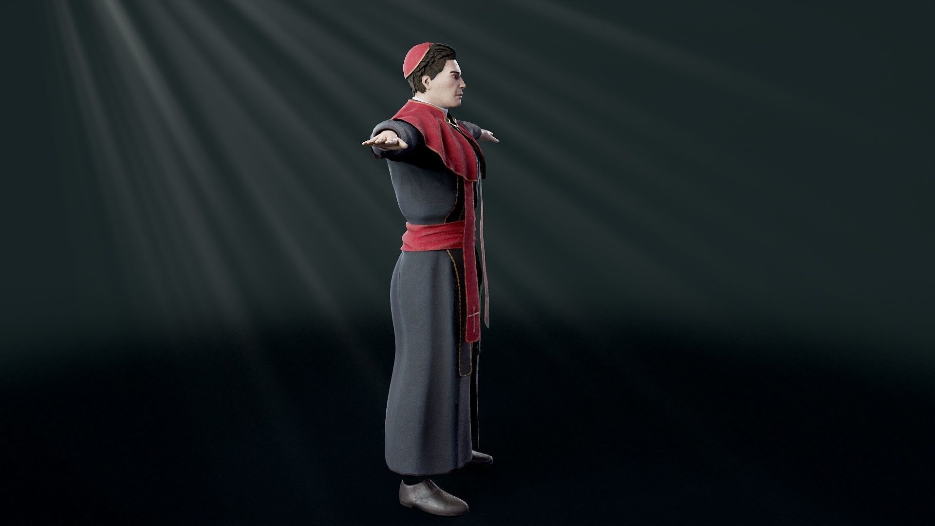 Priest Low-poly 3D model_45