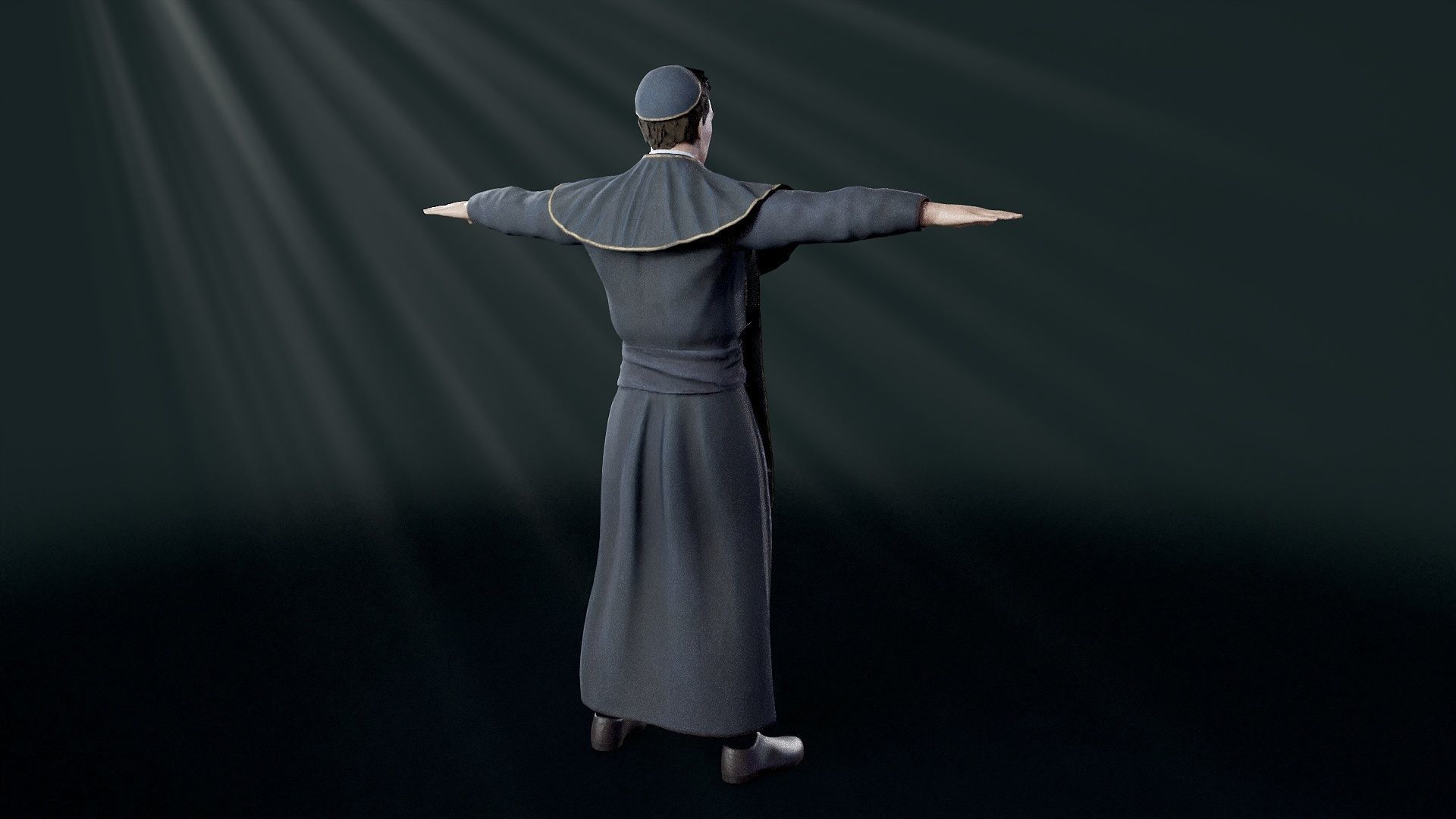 Priest Low-poly 3D model_37
