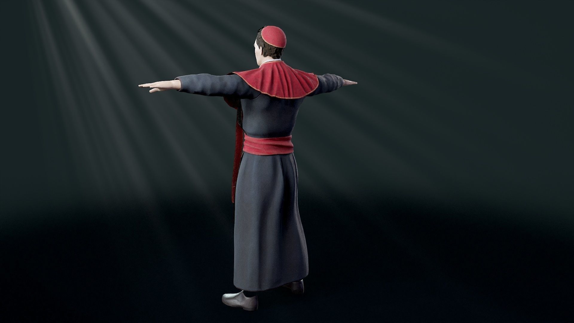 Priest Low-poly 3D model_49