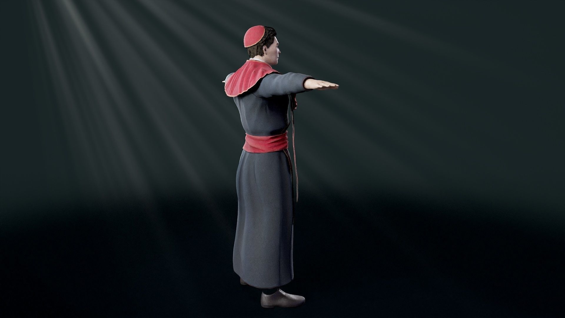 Priest Low-poly 3D model_46
