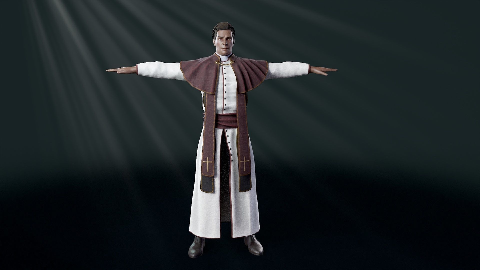 Priest Low-poly 3D model_53