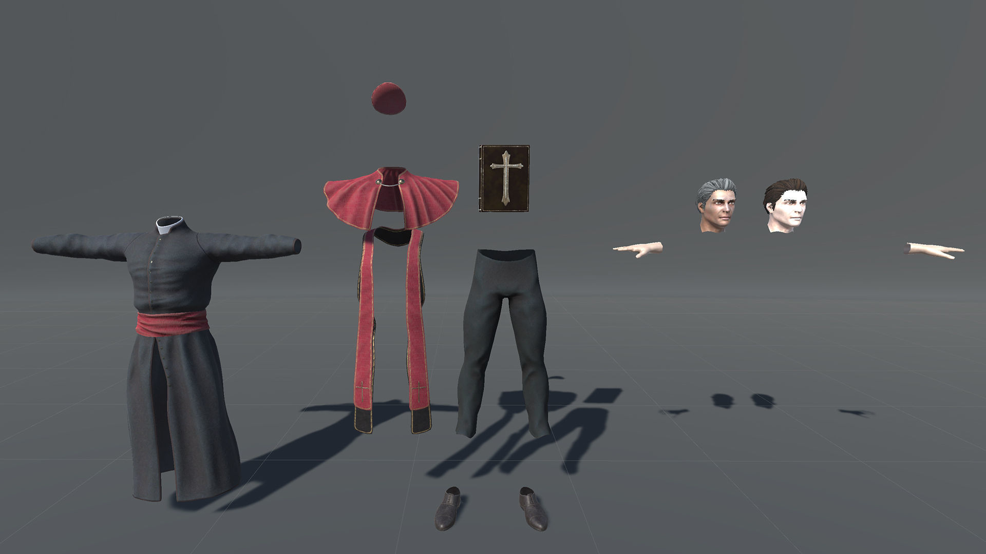 Priest Low-poly 3D model_27