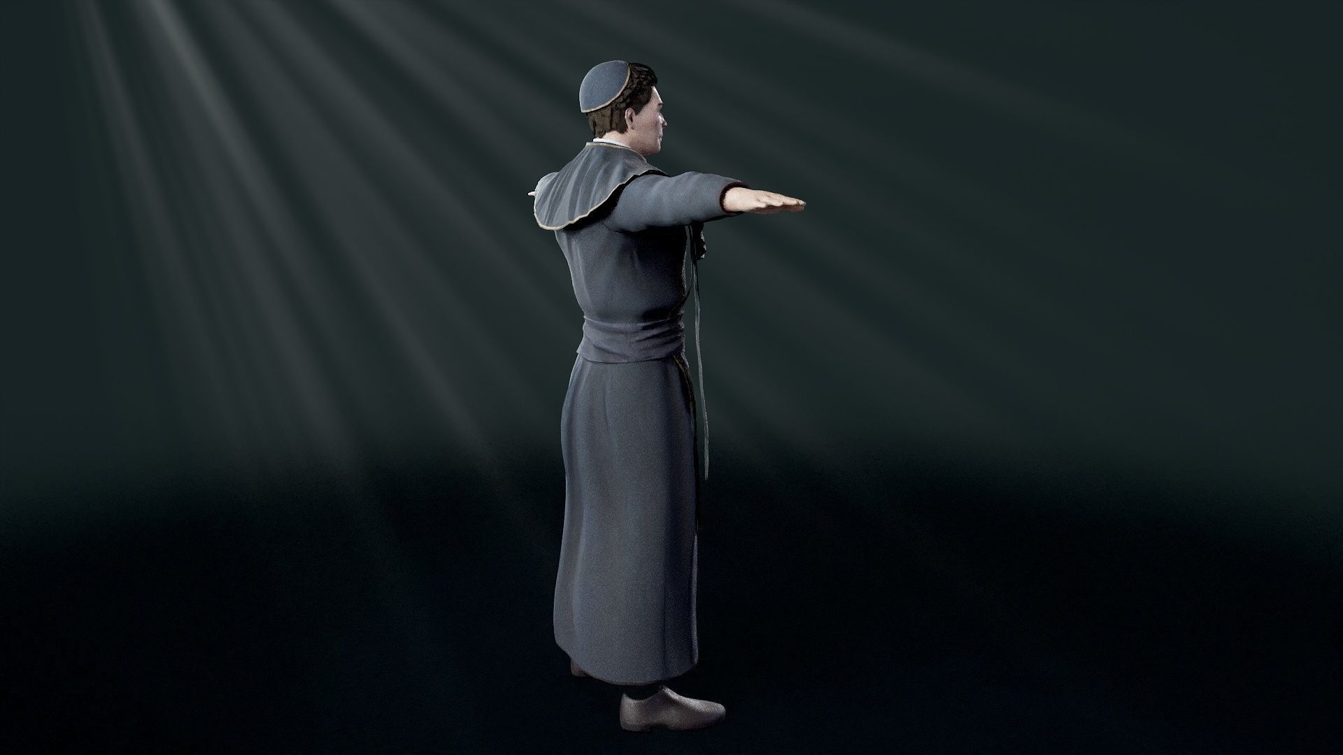 Priest Low-poly 3D model_36