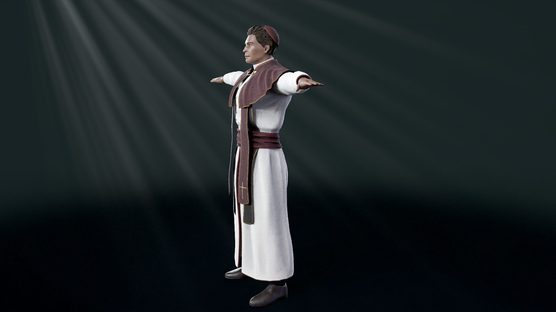 Priest Low-poly 3D model_61