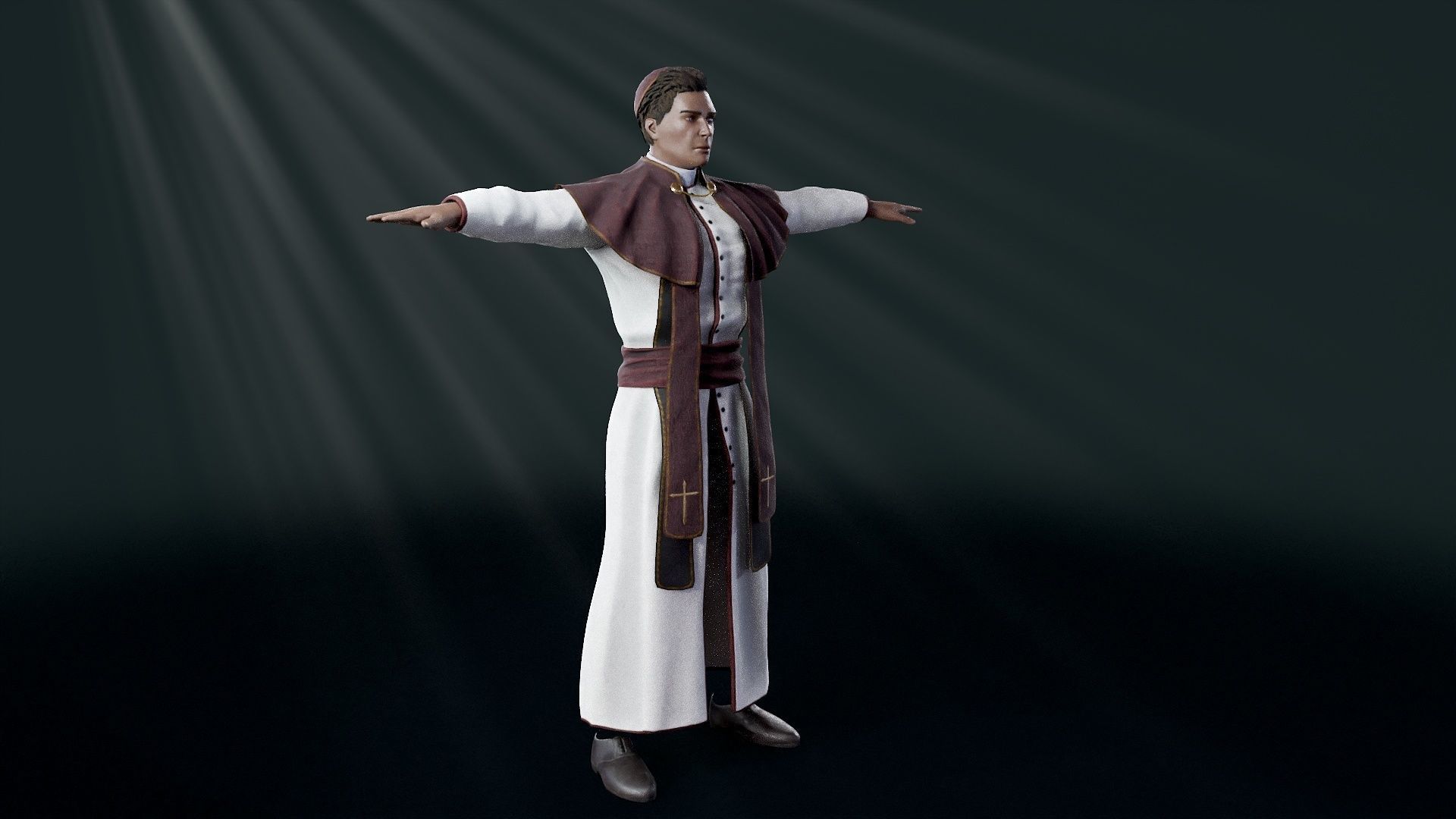 Priest Low-poly 3D model_54