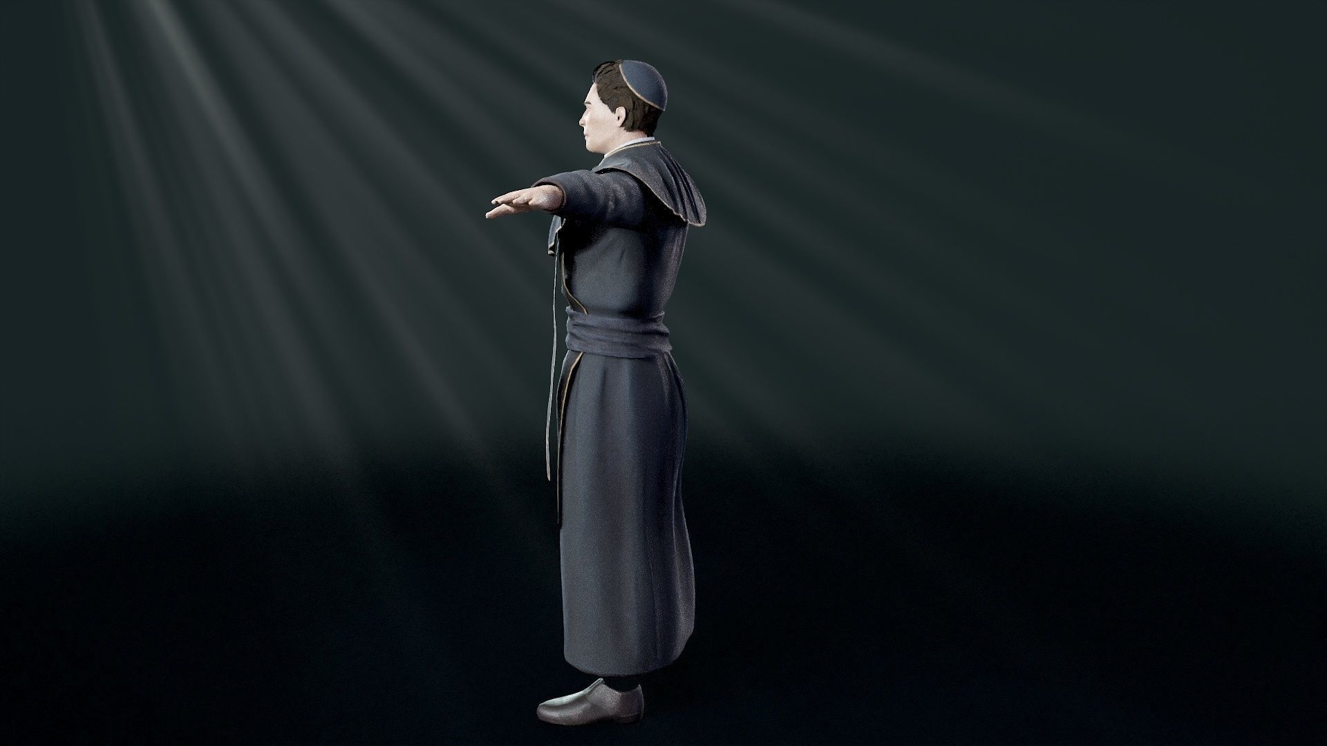 Priest Low-poly 3D model_40