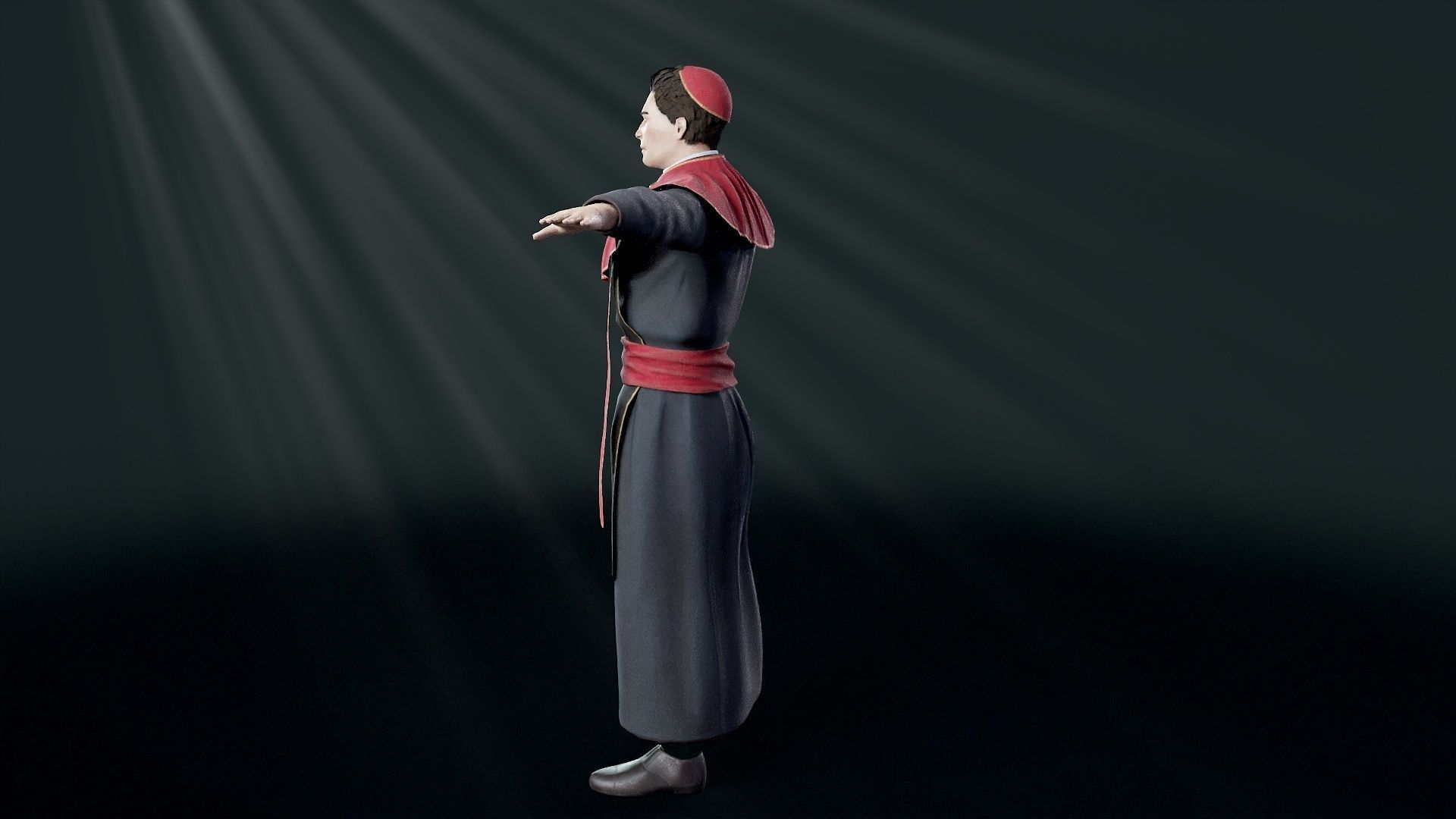 Priest Low-poly 3D model_50