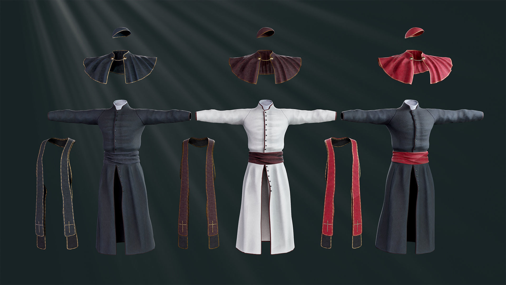 Priest Low-poly 3D model_23