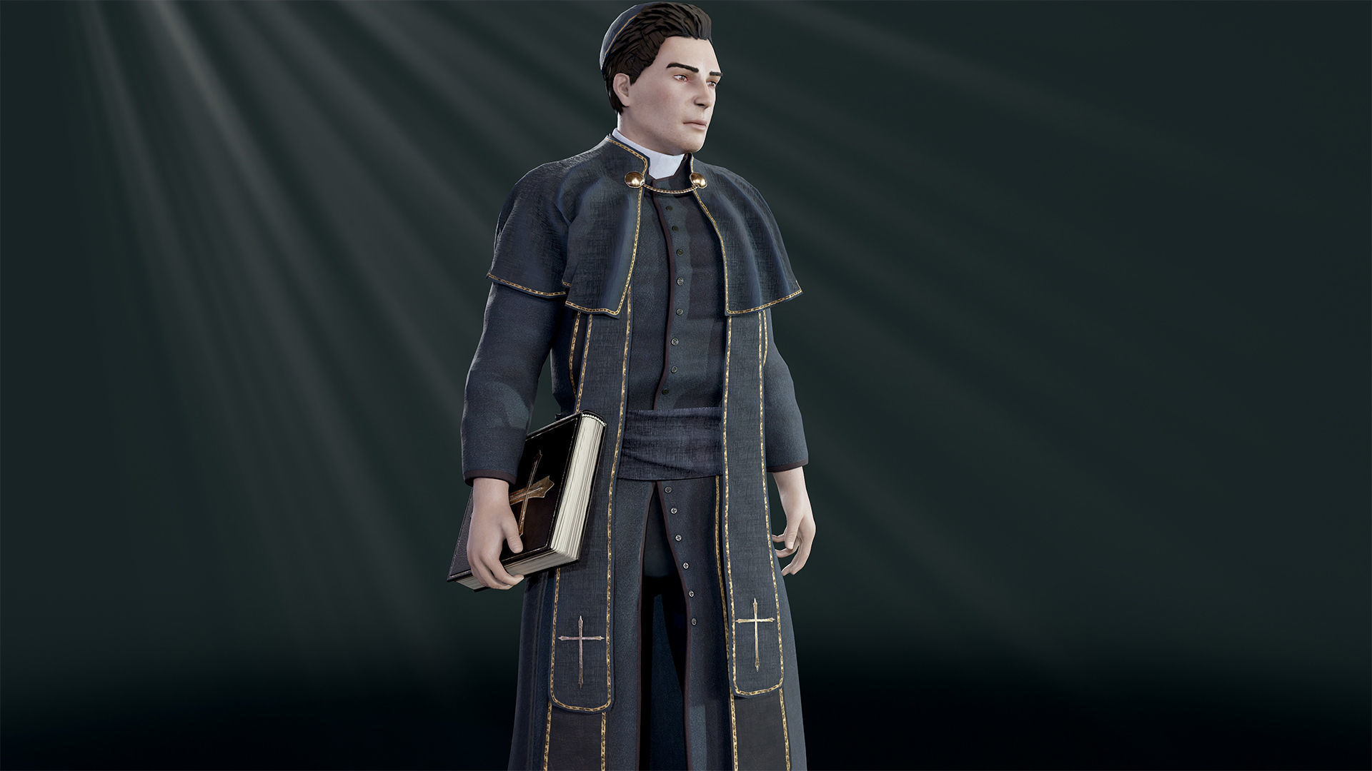 Priest Low-poly 3D model_14