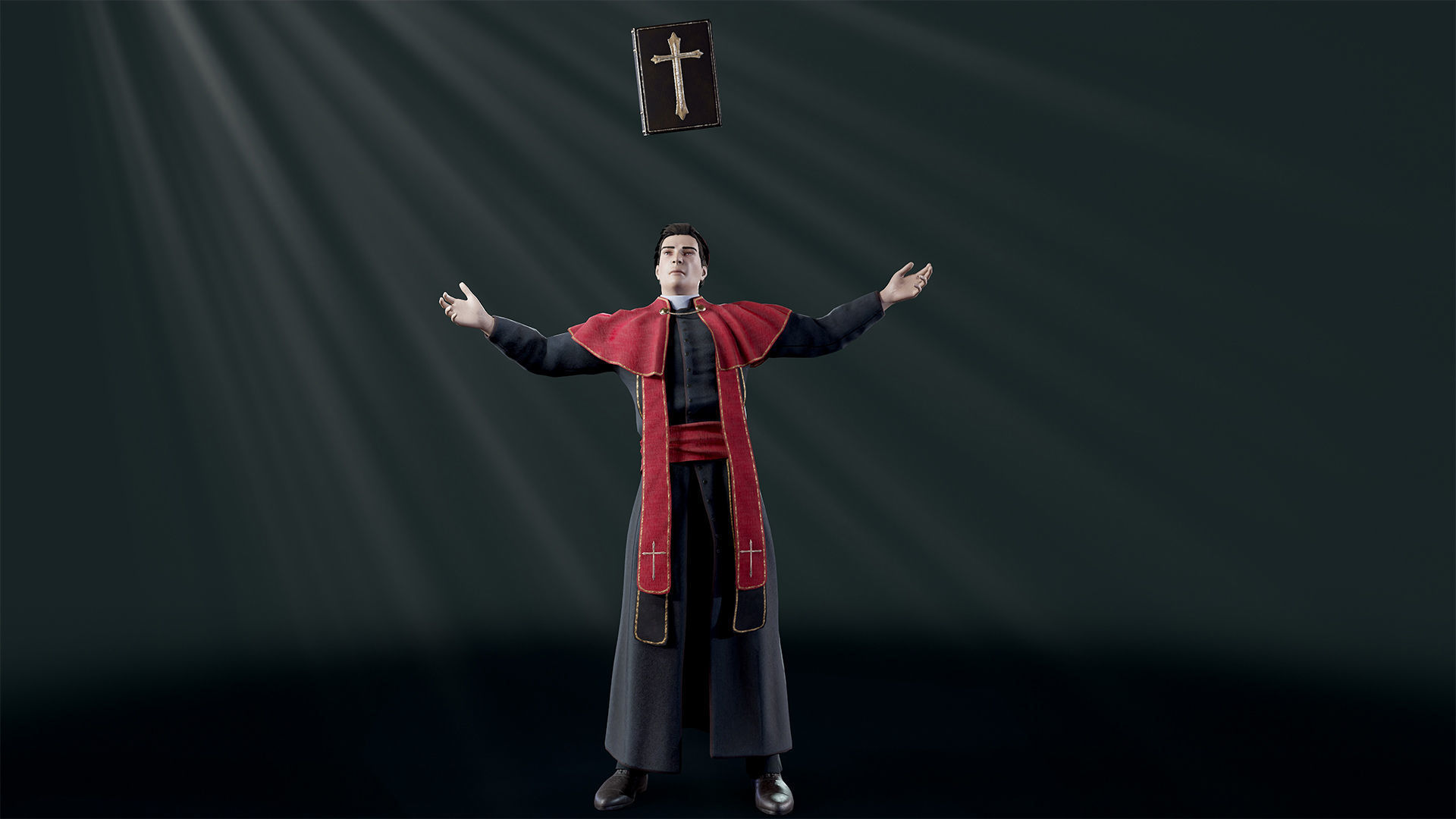 Priest Low-poly 3D model_22