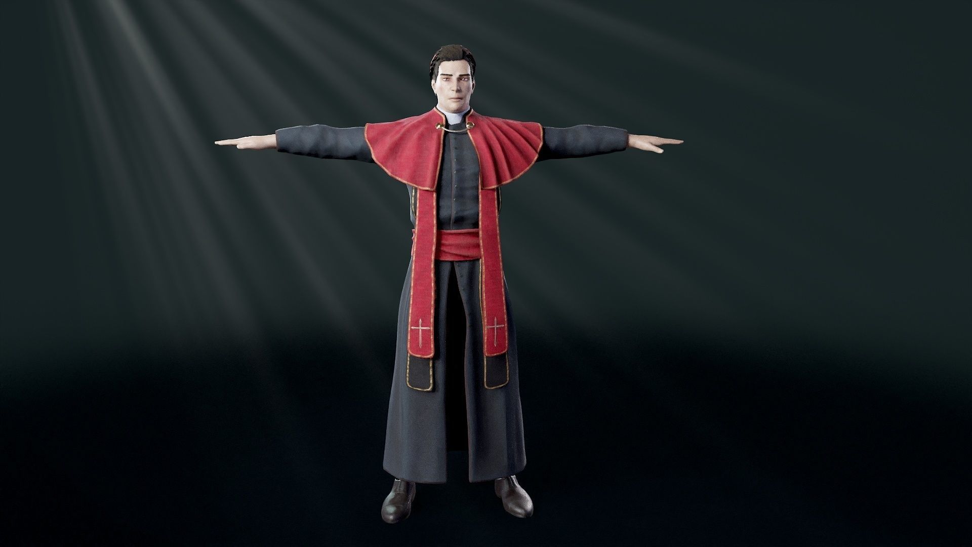 Priest Low-poly 3D model_43