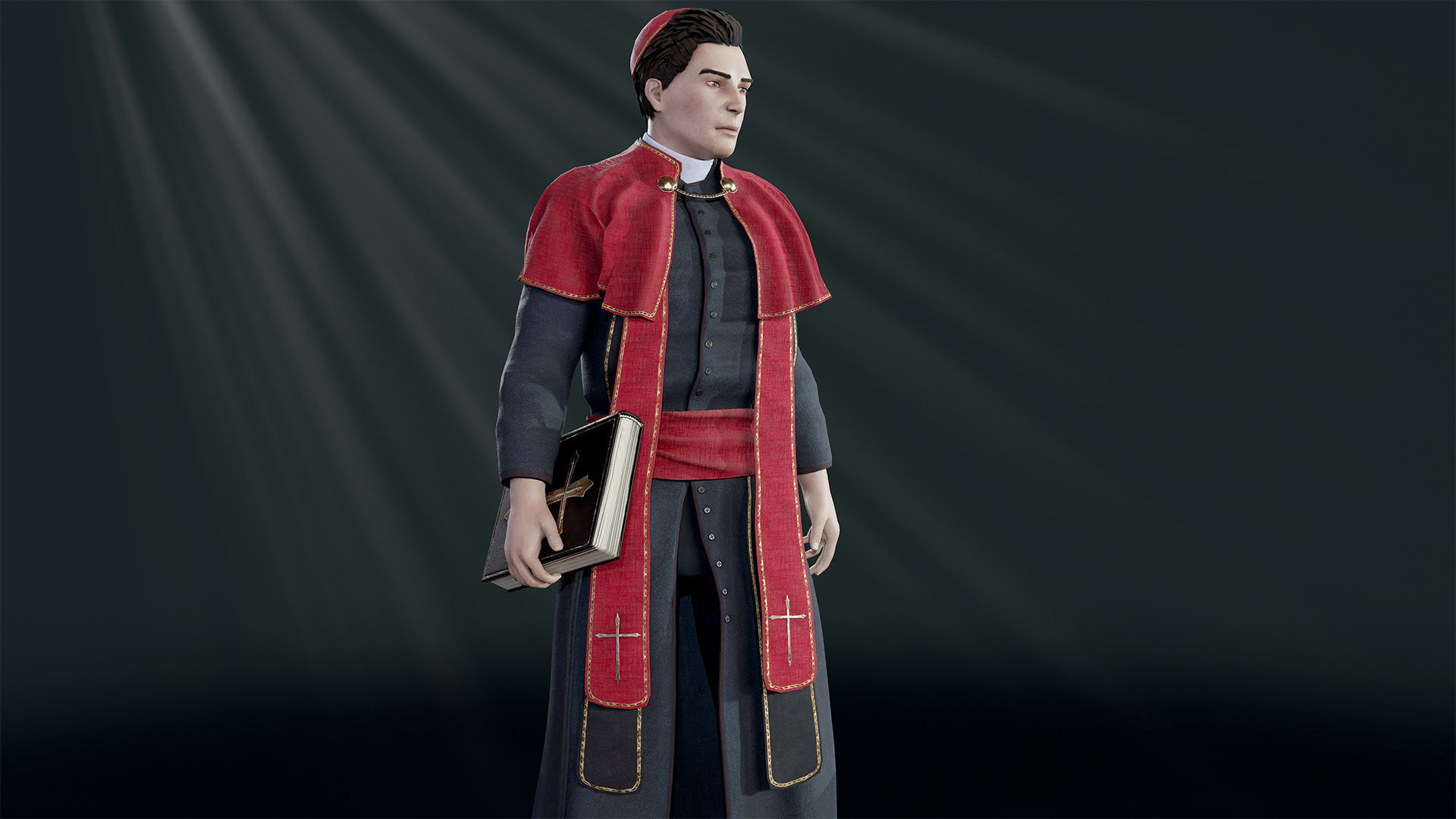 Priest Low-poly 3D model_10