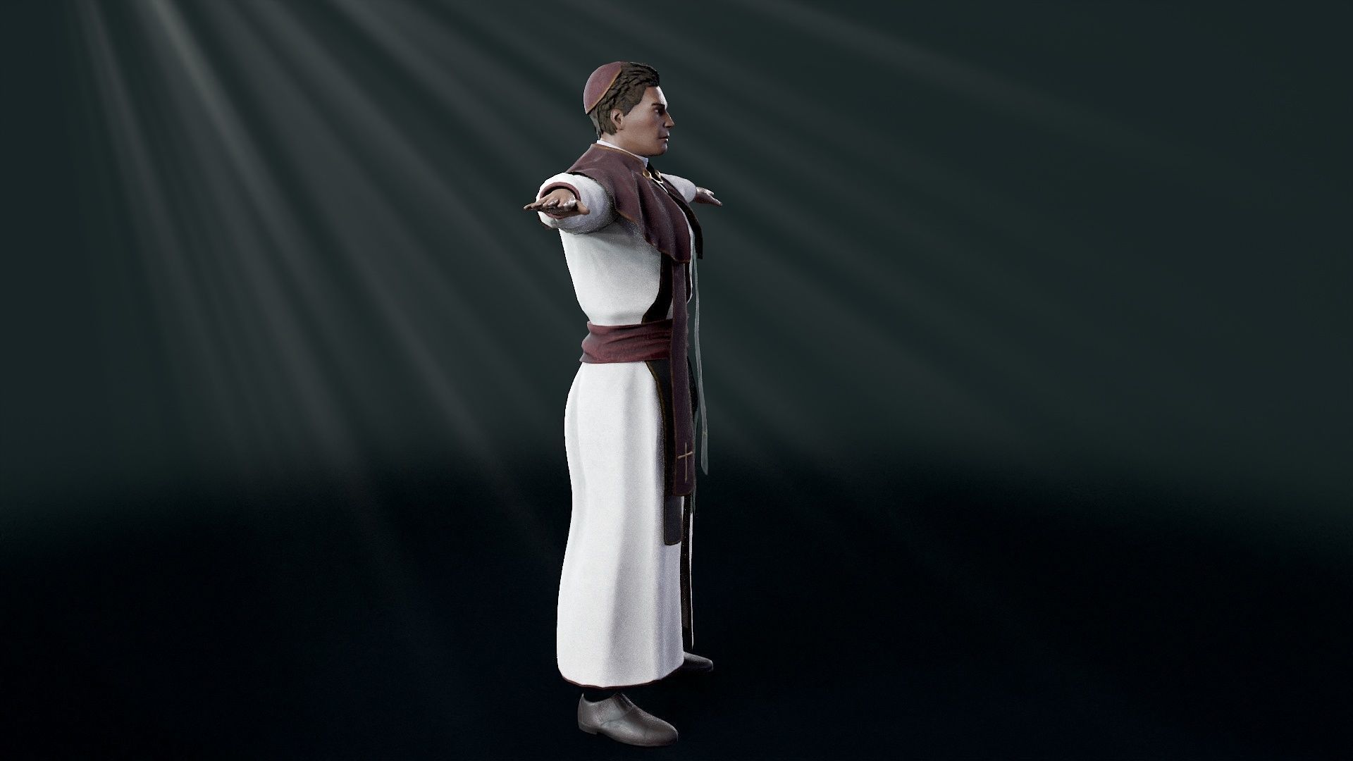 Priest Low-poly 3D model_55