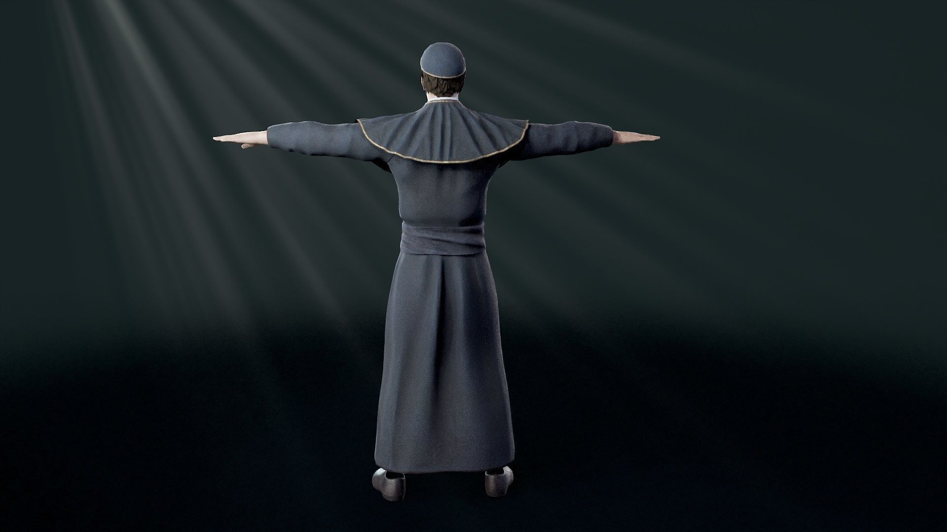 Priest Low-poly 3D model_38