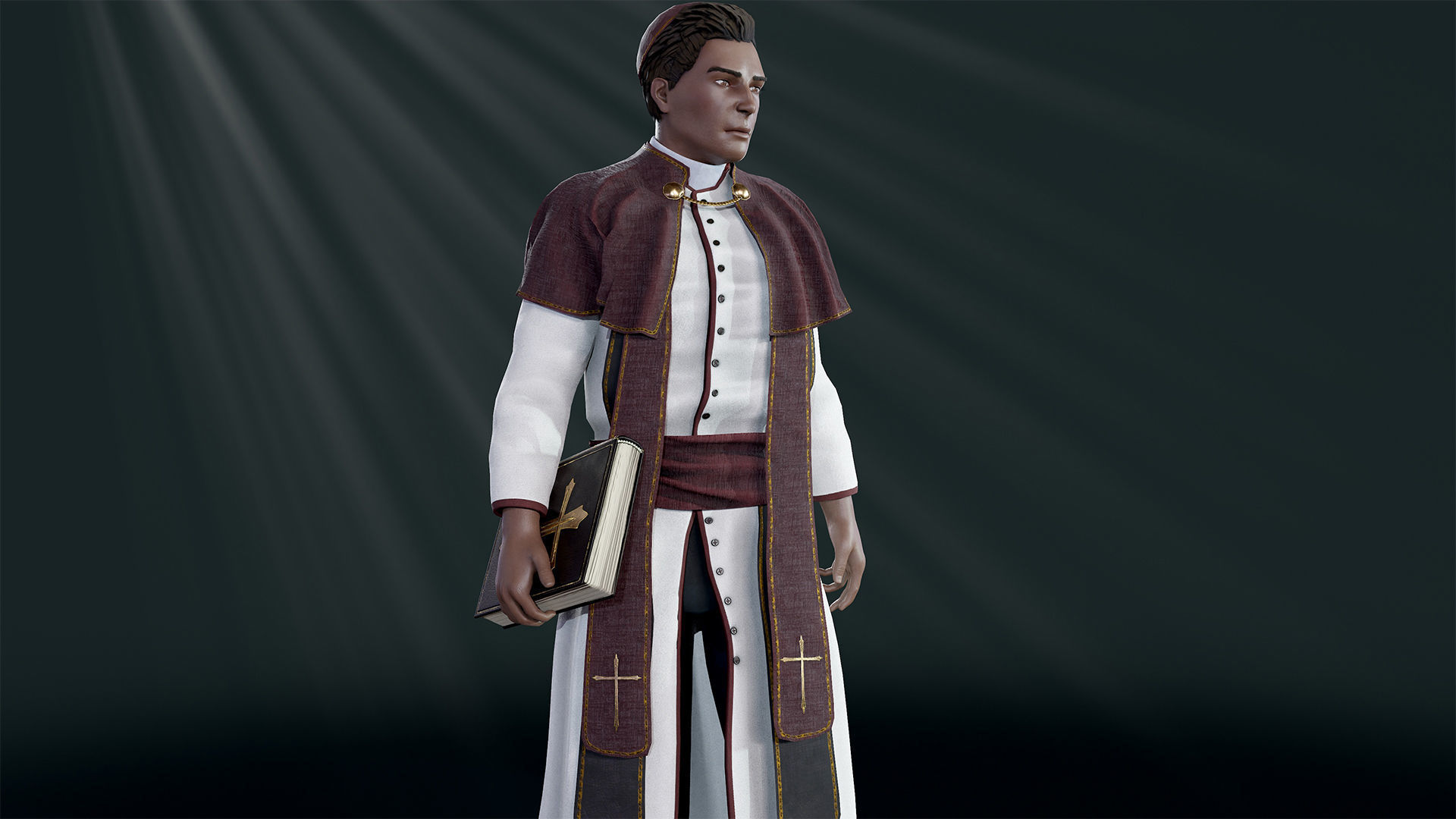 Priest Low-poly 3D model_15