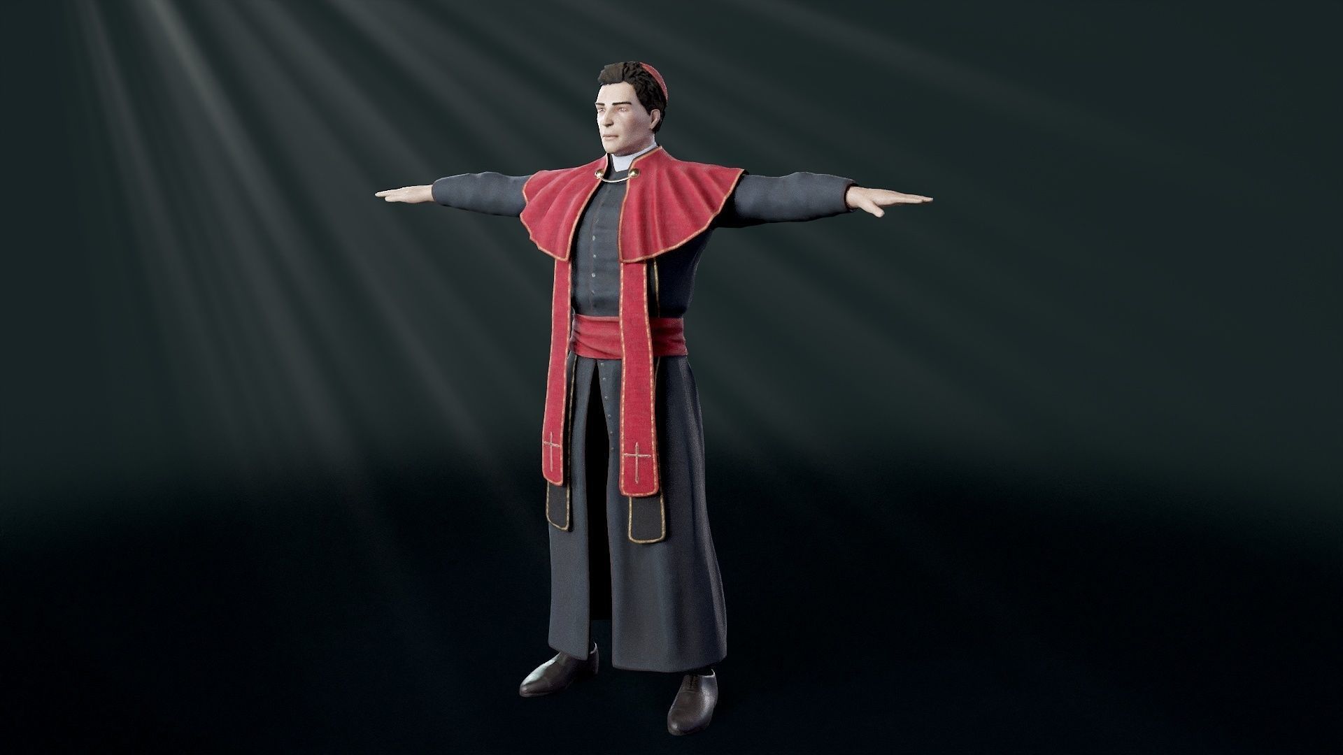 Priest Low-poly 3D model_52