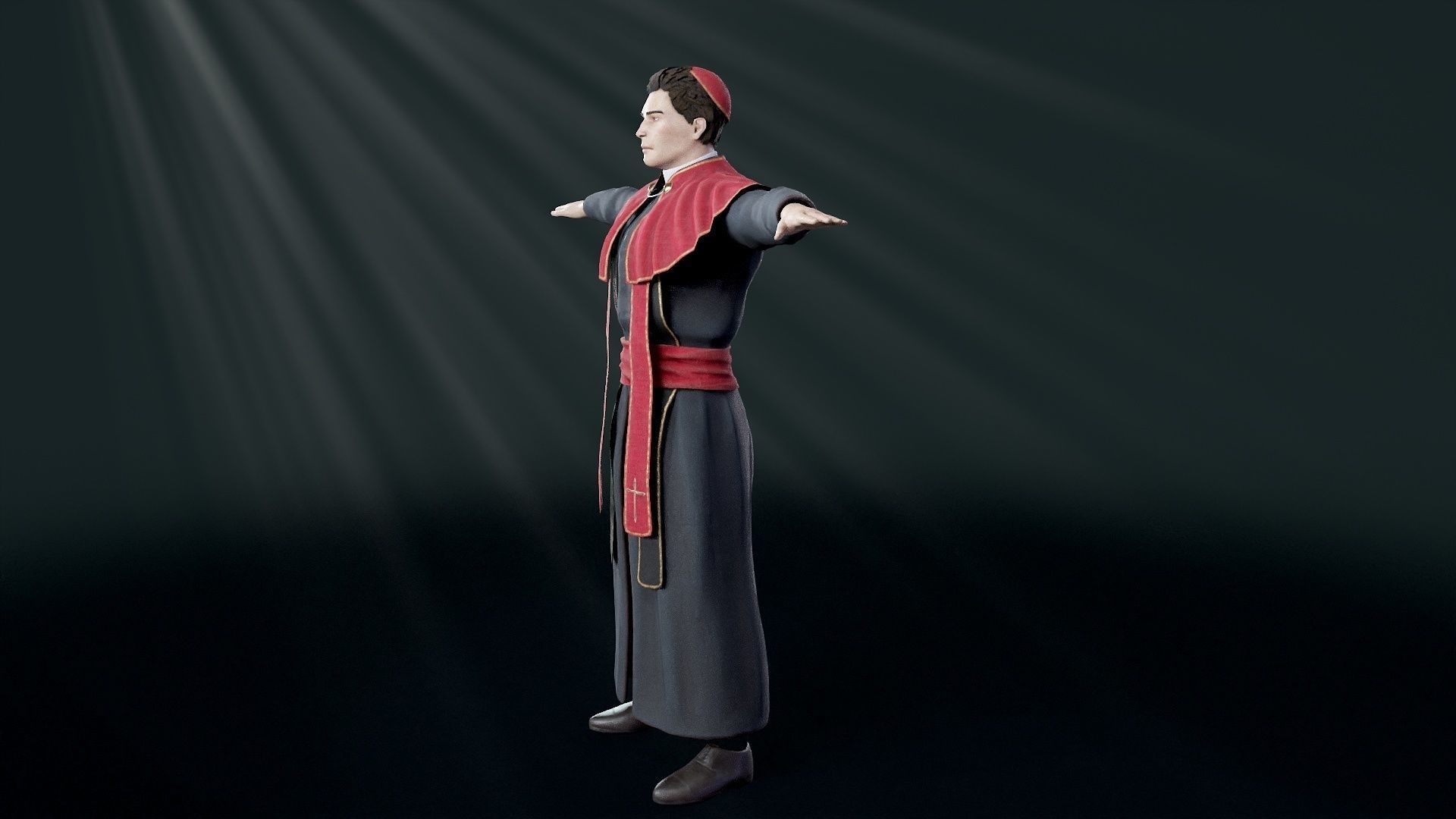 Priest Low-poly 3D model_51