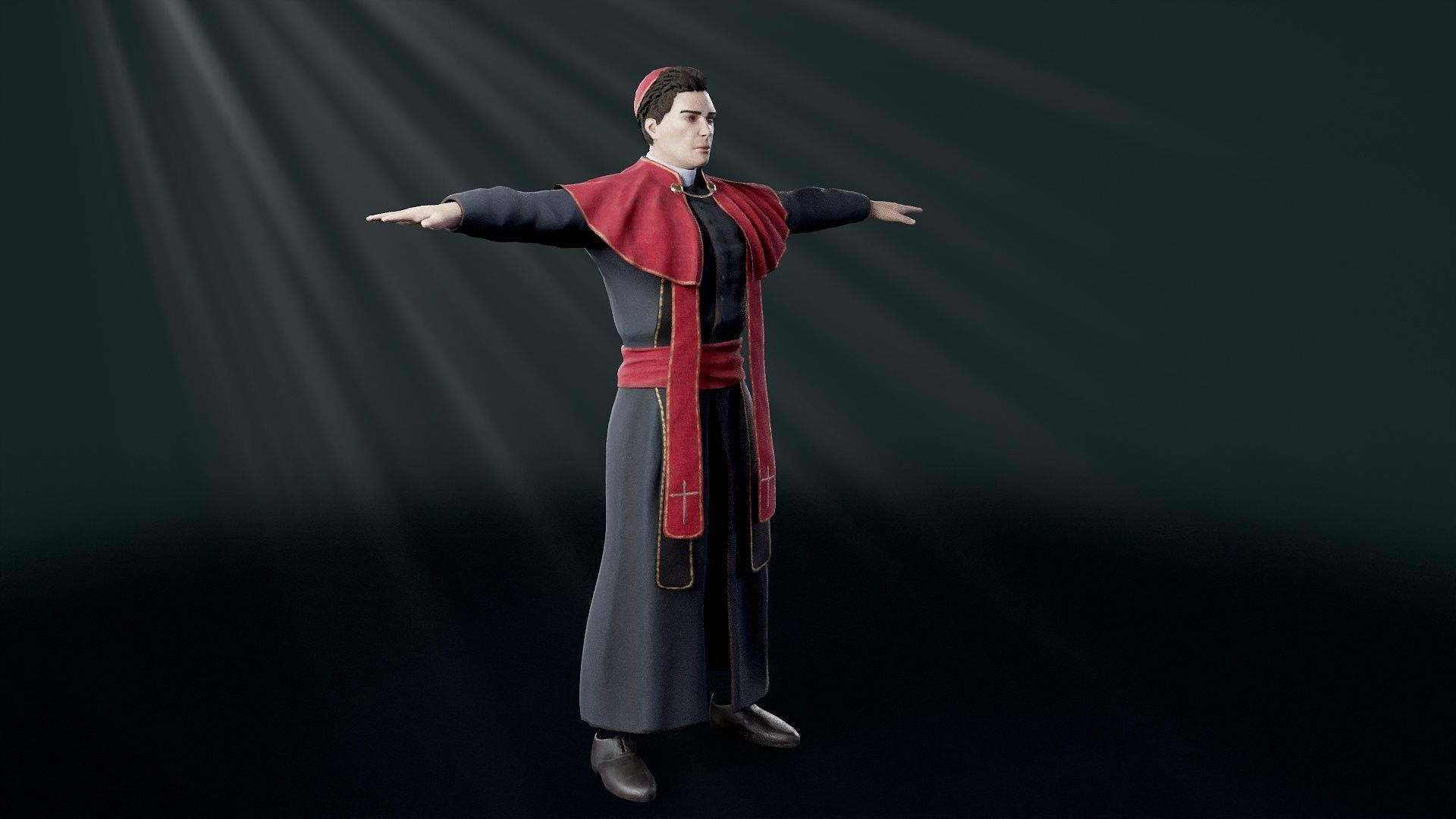 Priest Low-poly 3D model_44