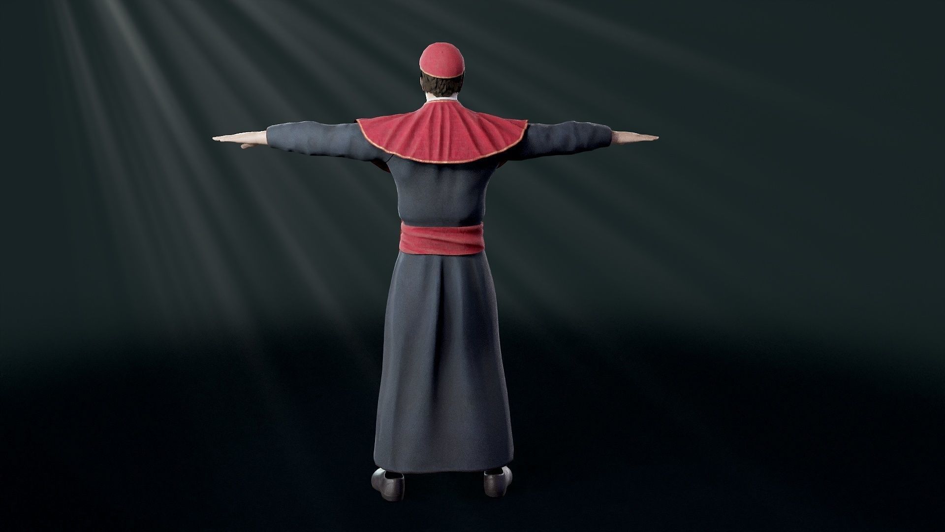 Priest Low-poly 3D model_48