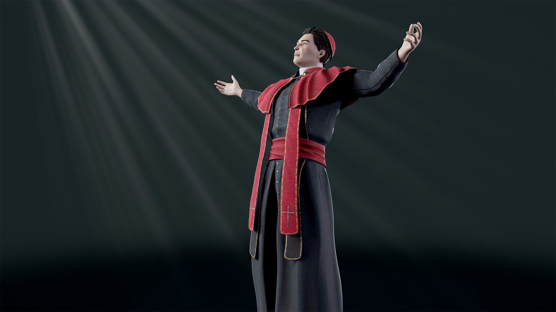 Priest Low-poly 3D model_8