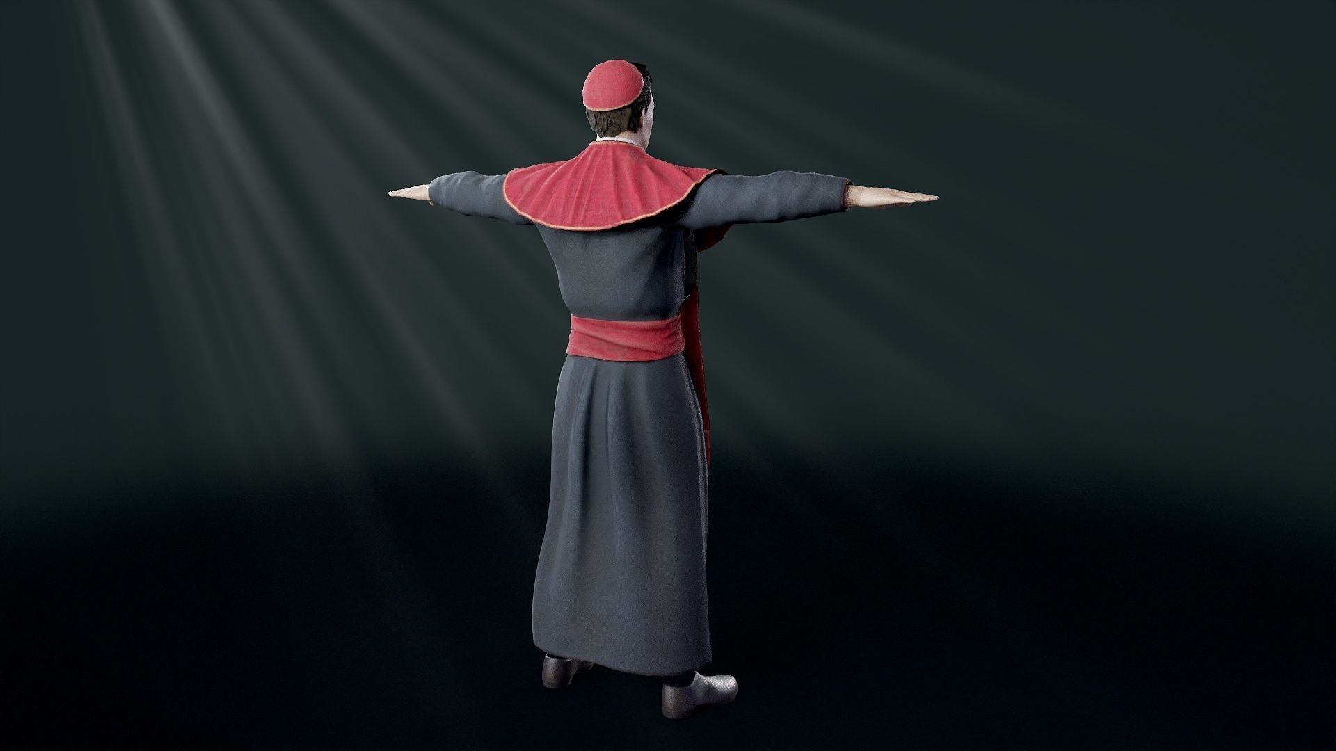 Priest Low-poly 3D model_47