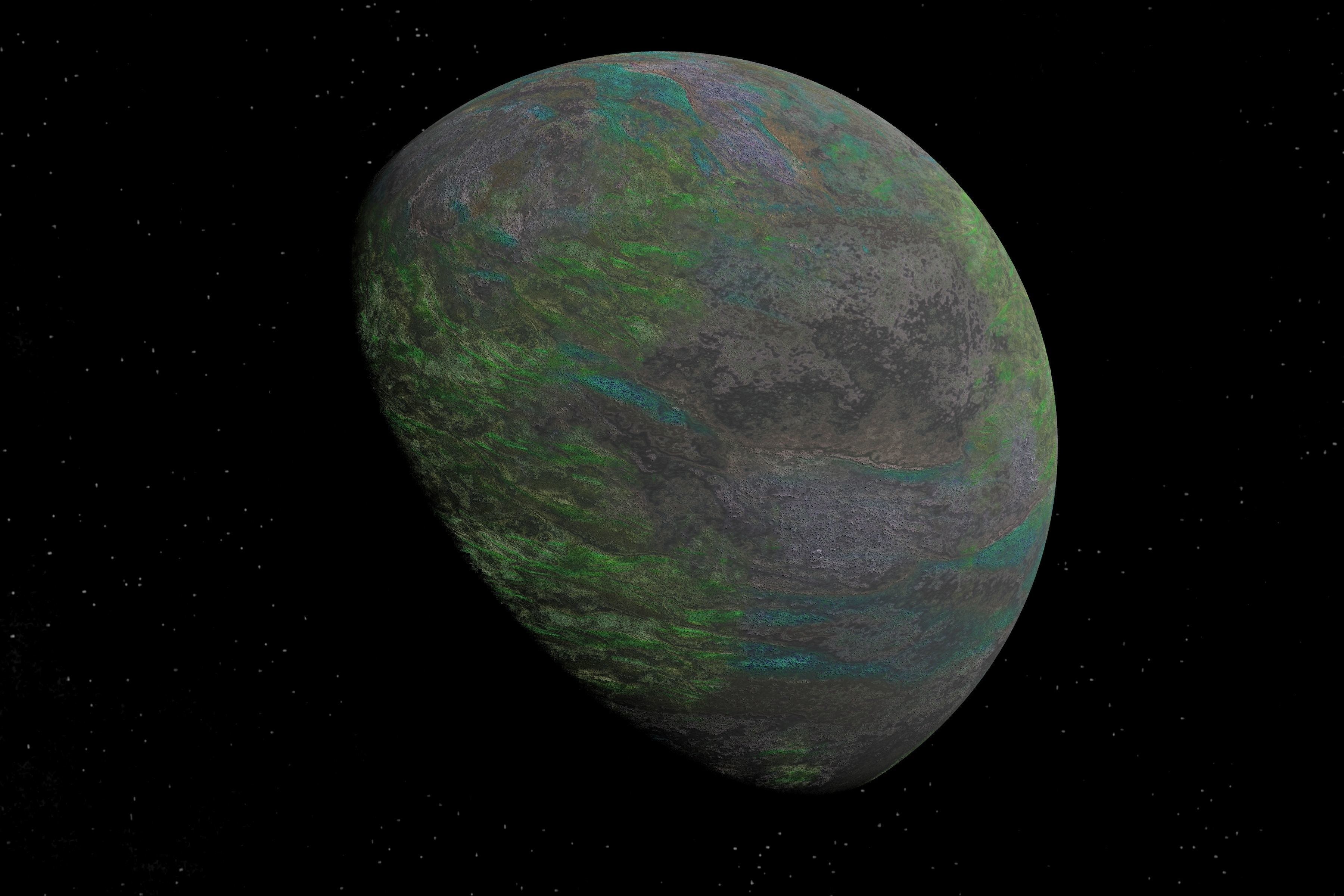 alien moon 001 Low-poly 3D model_3