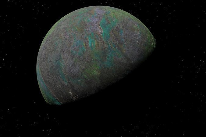 alien moon 001 Low-poly 3D model