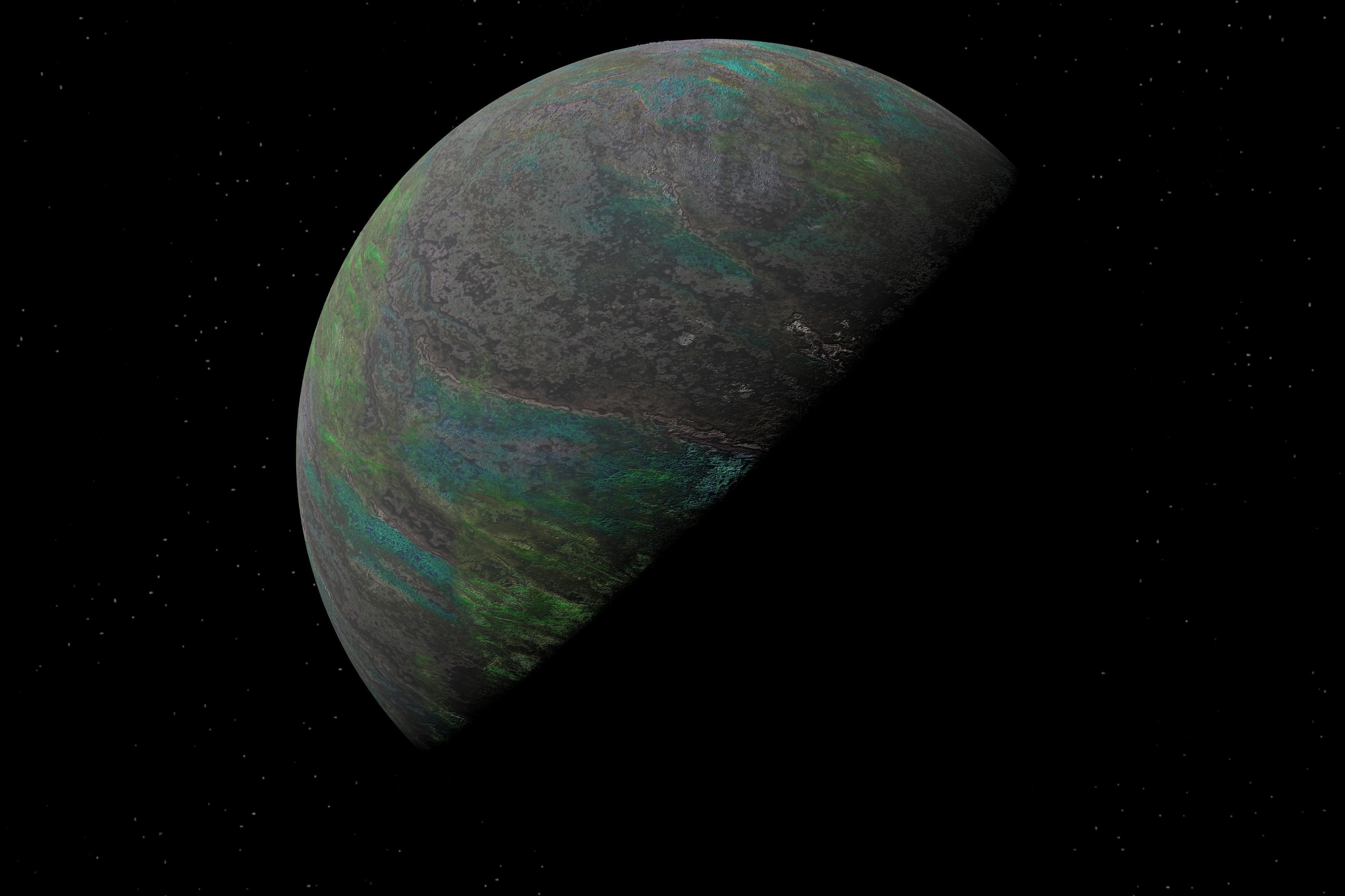 alien moon 001 Low-poly 3D model_4