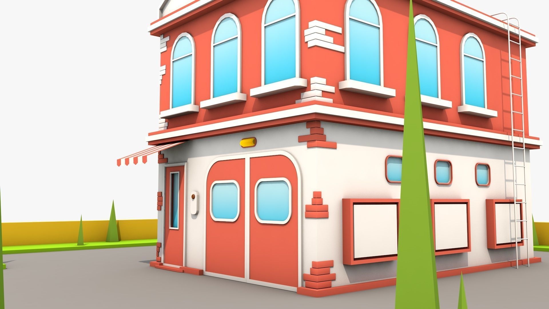 Fire Station 3D model_2