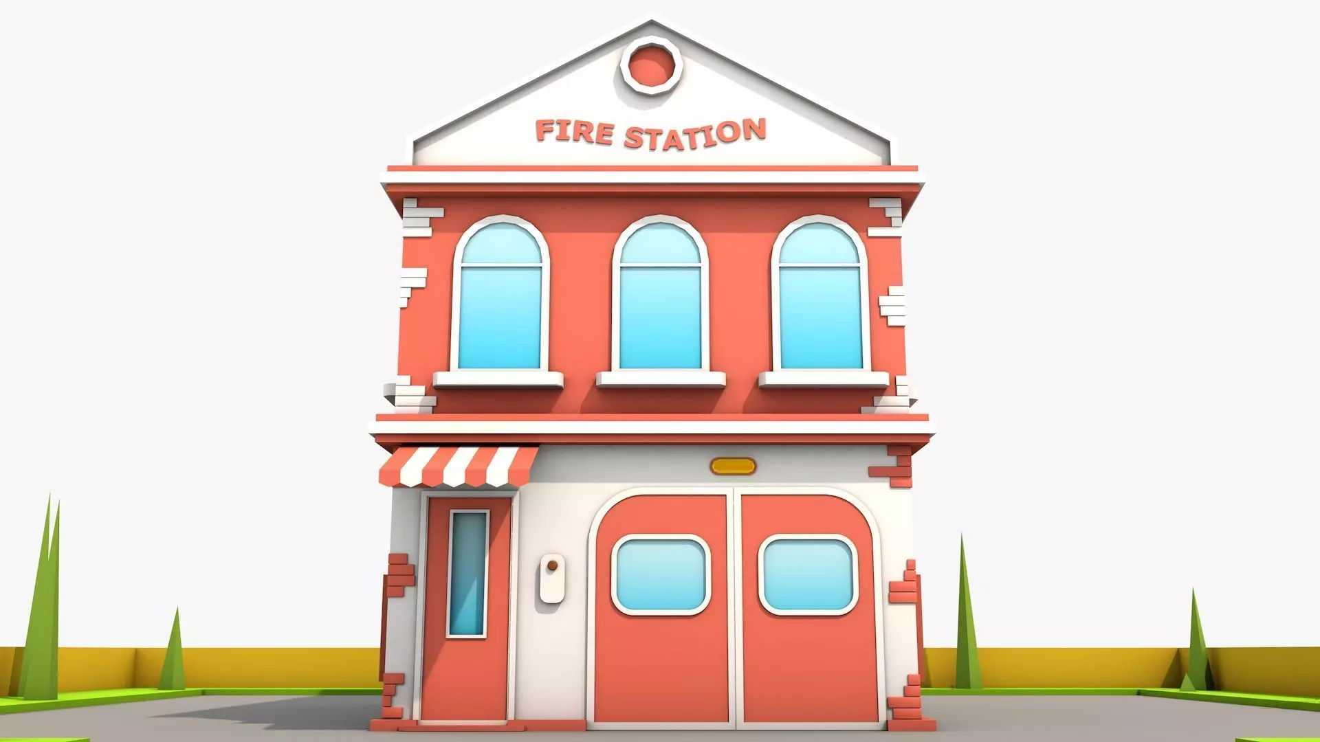 Fire Station 3D model_0