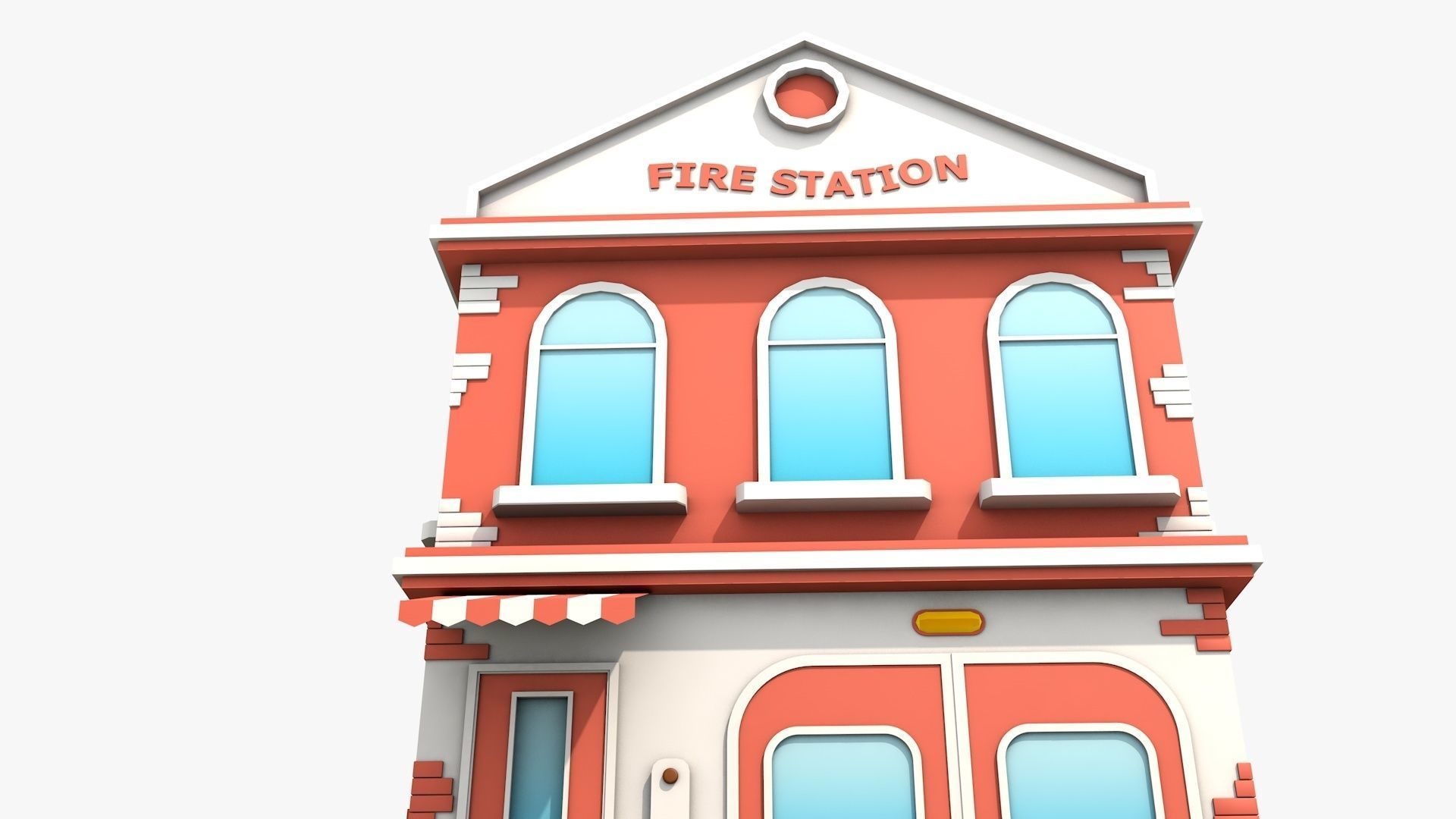 Fire Station 3D model_1