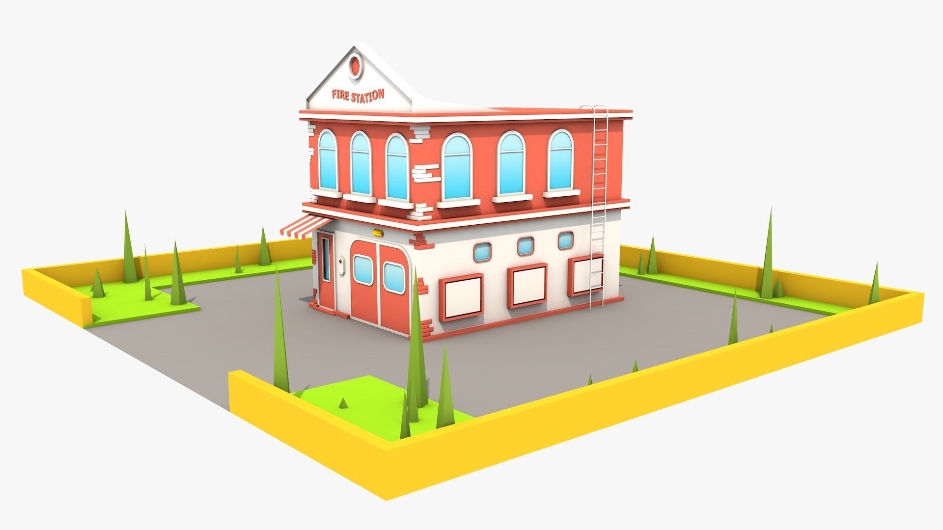 Fire Station 3D model_4