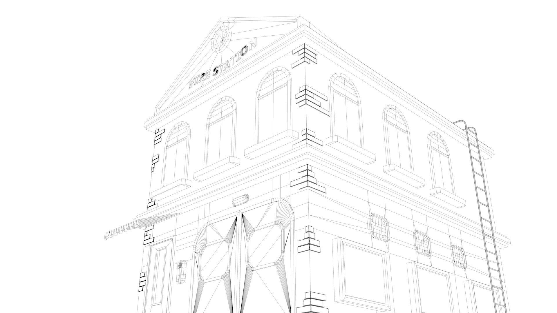 Fire Station 3D model_9