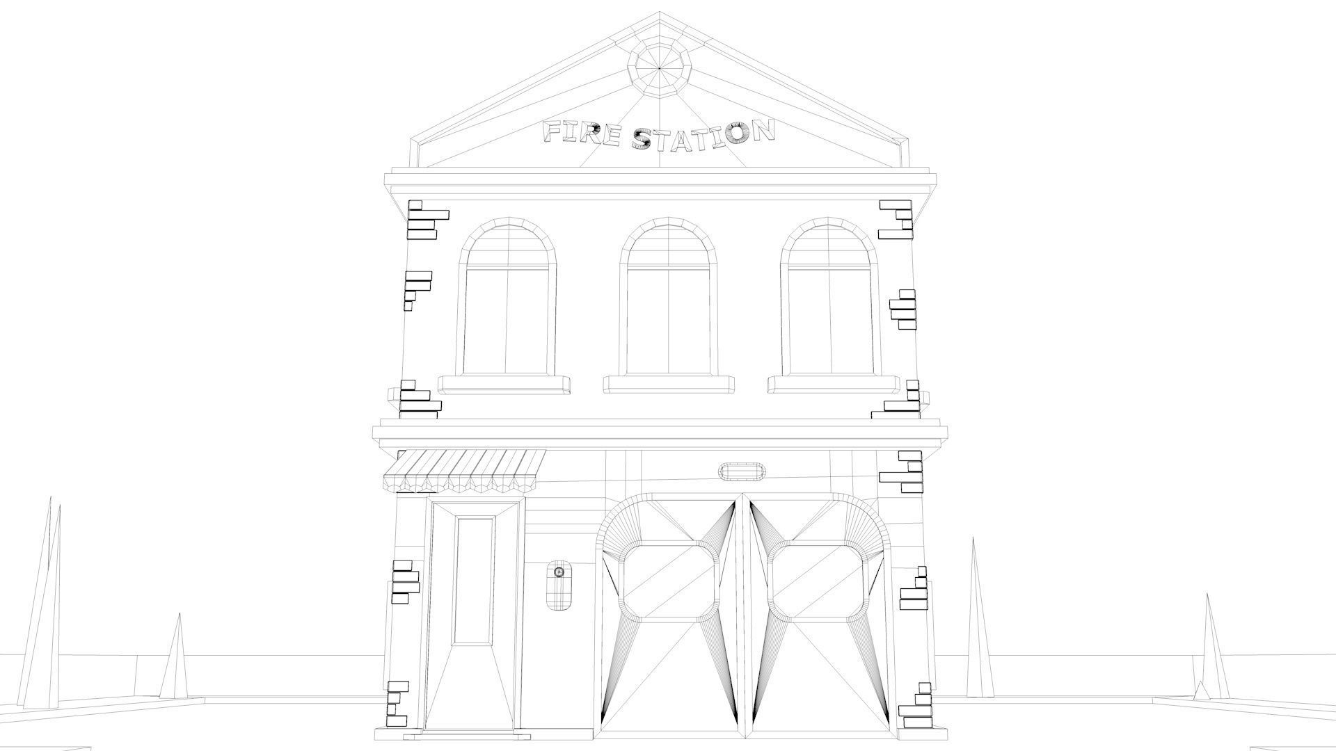 Fire Station 3D model_6