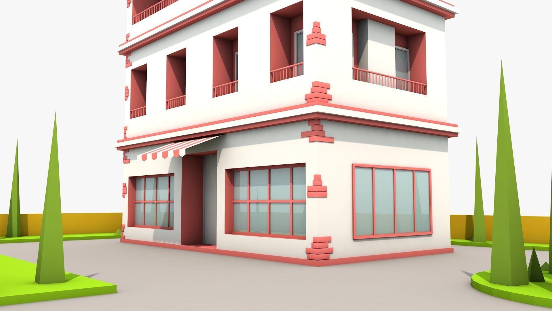 Hotel building 3D model_4