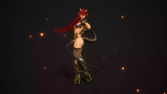 Succubus Girl - Game Ready Character Low-poly 3D model