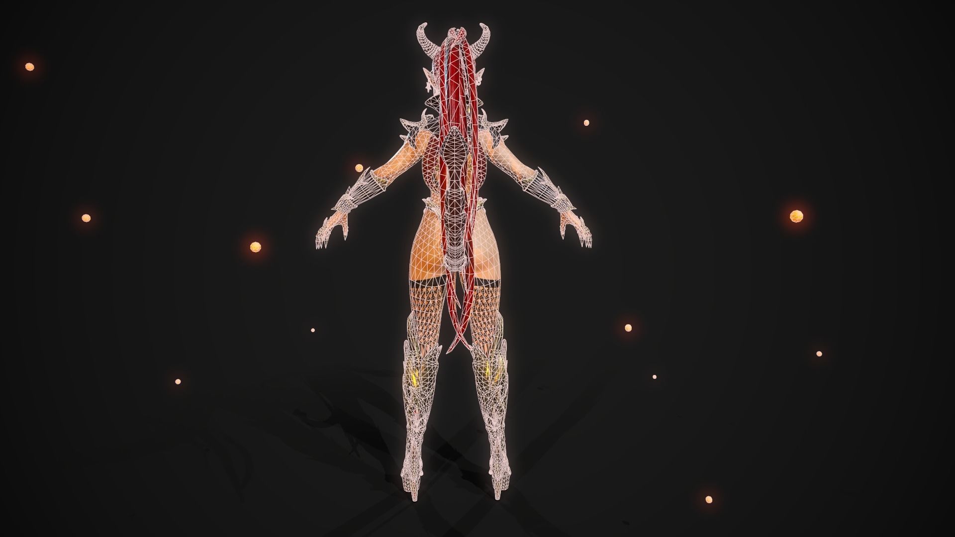 Succubus Girl - Game Ready Character Low-poly 3D model_9