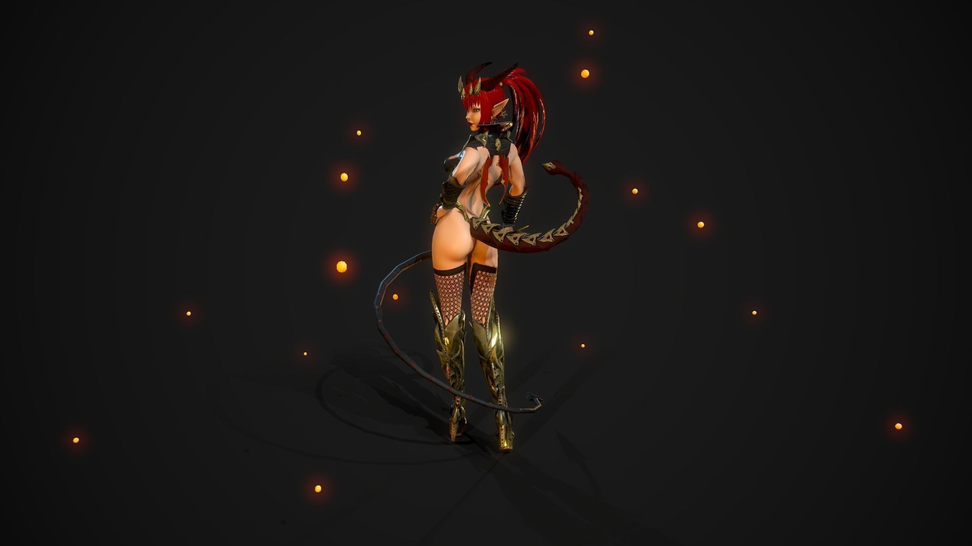 Succubus Girl - Game Ready Character Low-poly 3D model_26