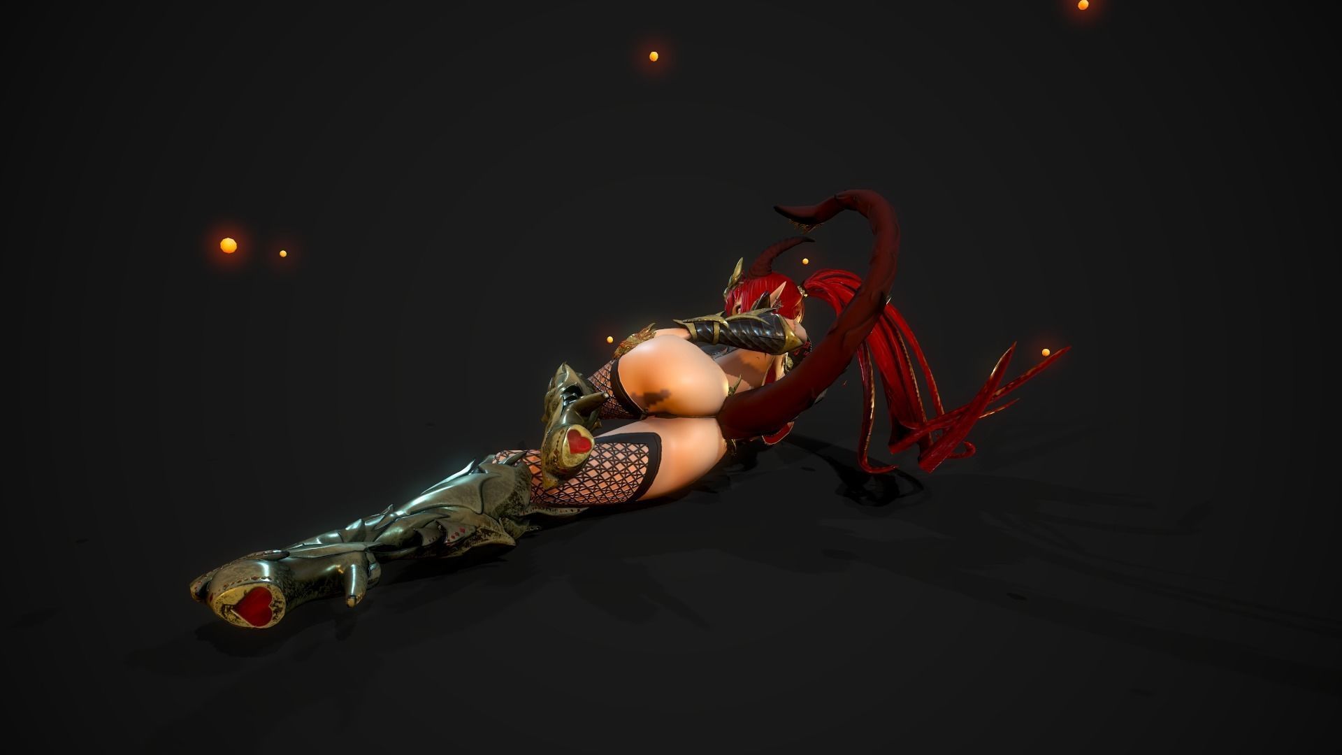 Succubus Girl - Game Ready Character Low-poly 3D model_24