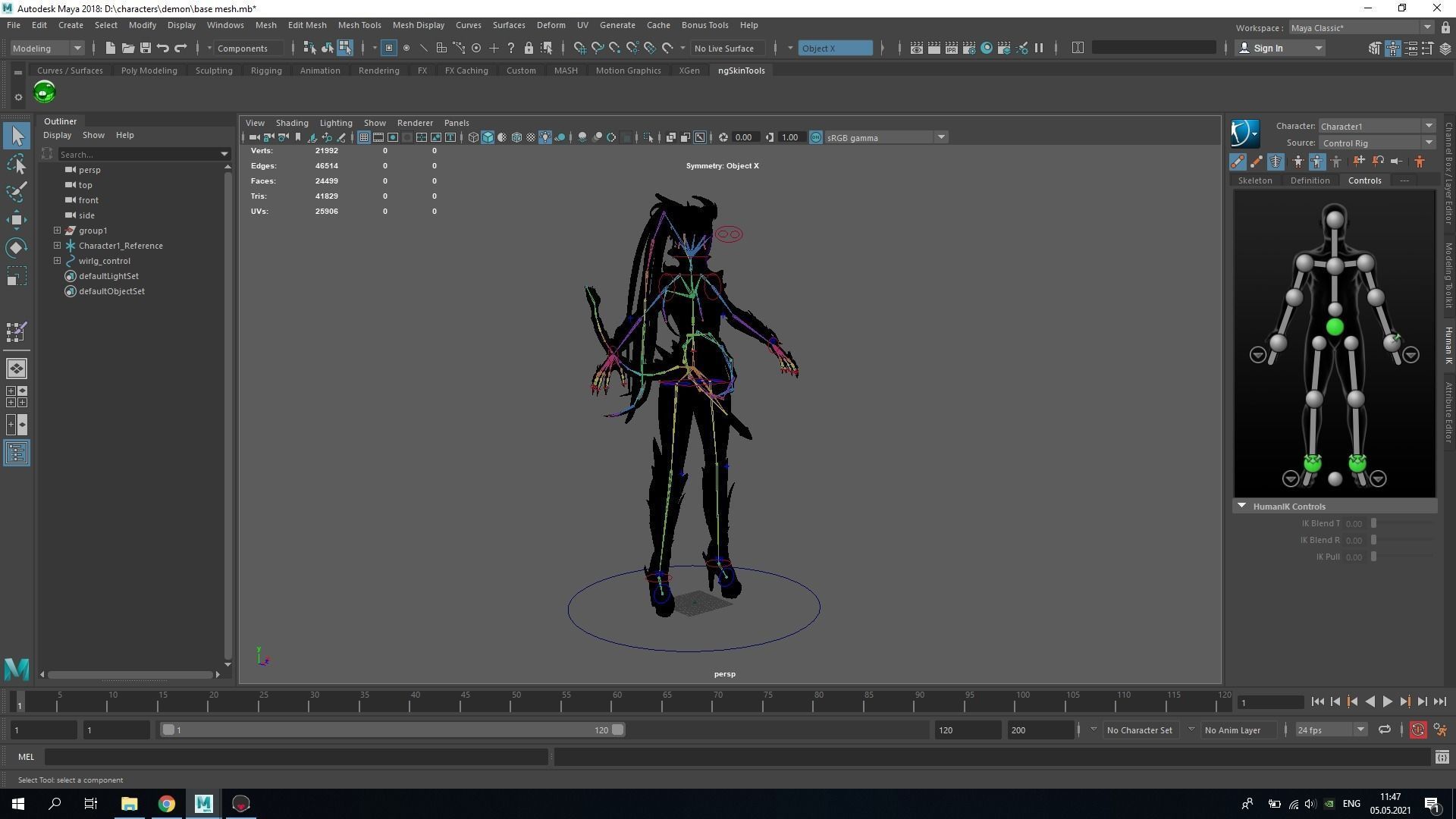 Succubus Girl - Game Ready Character Low-poly 3D model_11
