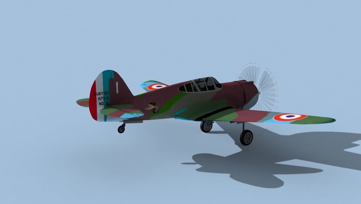 Curtiss H-75C Mohawk V09 France 3D model_5