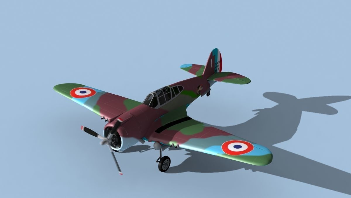 Curtiss H-75C Mohawk V09 France 3D model_10
