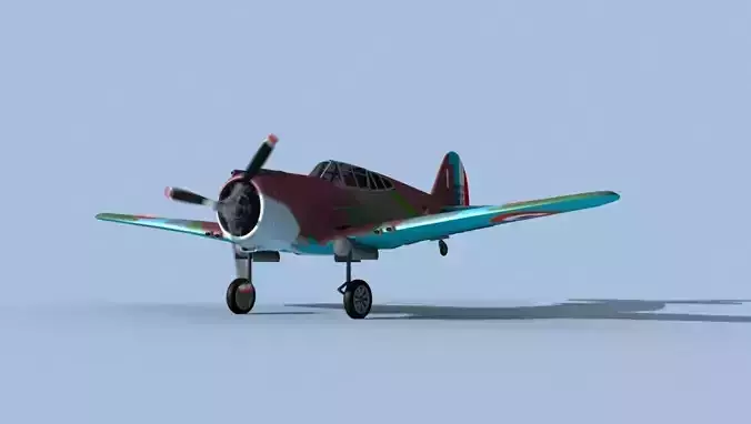 Curtiss H-75C Mohawk V09 France 3D model